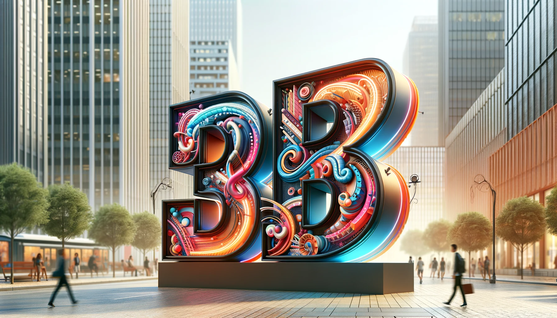 dall·e 2024 01 29 18 13 06 an image showcasing a vibrant and creative 3d letter advertisement in an urban setting the letters are large, three dimensional, and artistically des